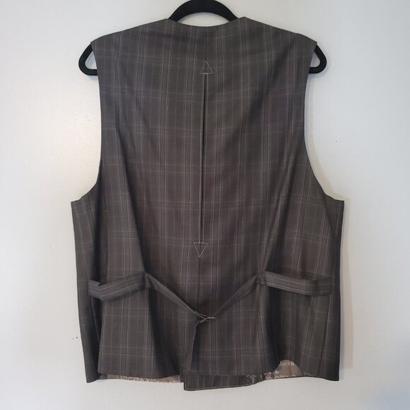 Y2K Mecca Charcoal Plaid Vest Made in Italy 42R-36N Hip Hop Streetwear - Picture 2 of 14